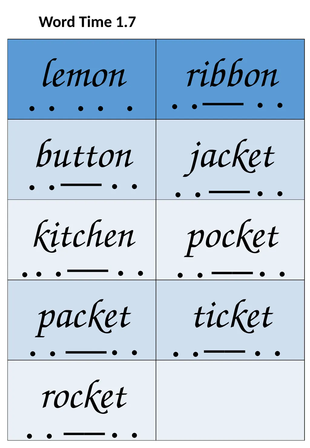 Word Time 1.1 . . . . . . . - slide 19 of 19
