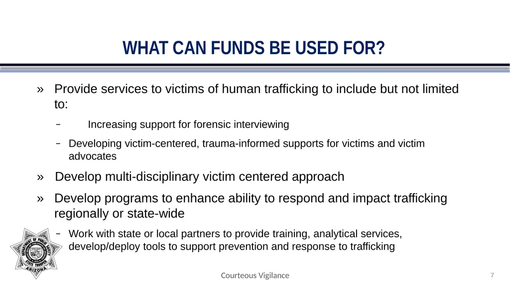 FY2024 ANTI-HUMAN TRAFFICKING APPLICATION BRIEFING - slide 7 of 30