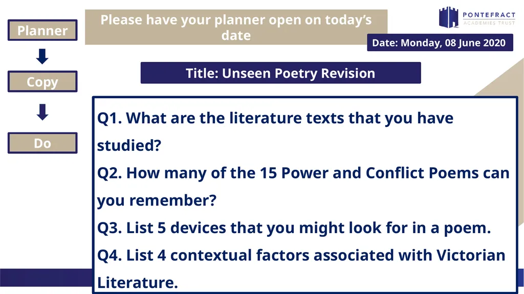 Please have your planner open on today’s date - slide 1 of 24