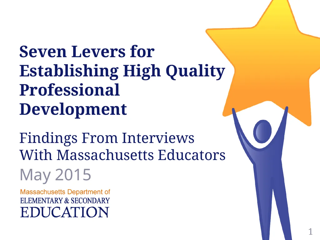 Seven Levers for Establishing High Quality - slide 1 of 39