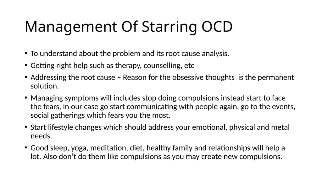 OCD Starring What is OCD Starring OCD Starring can - slide 5 of 7
