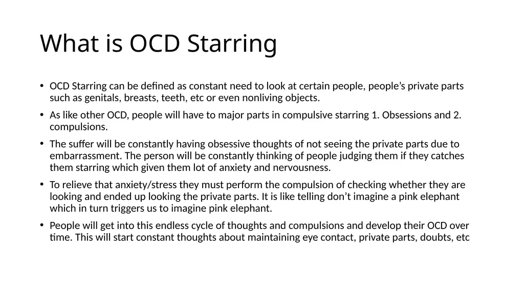 OCD Starring What is OCD Starring OCD Starring can - slide 2 of 7