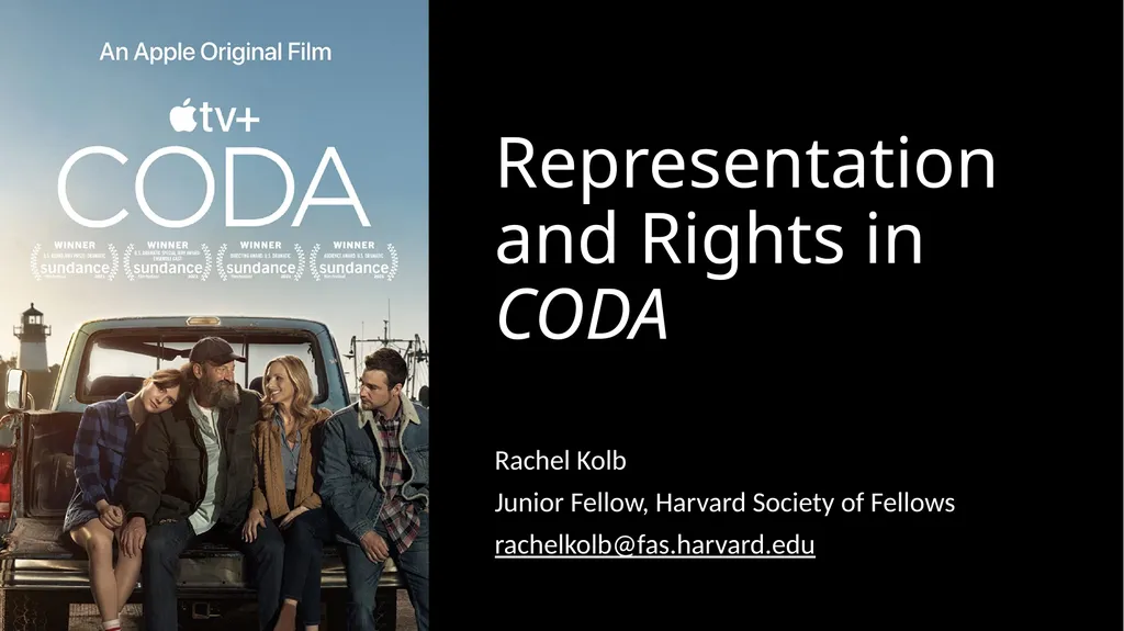 Representation and Rights in CODA Rachel Kolb - slide 1 of 9
