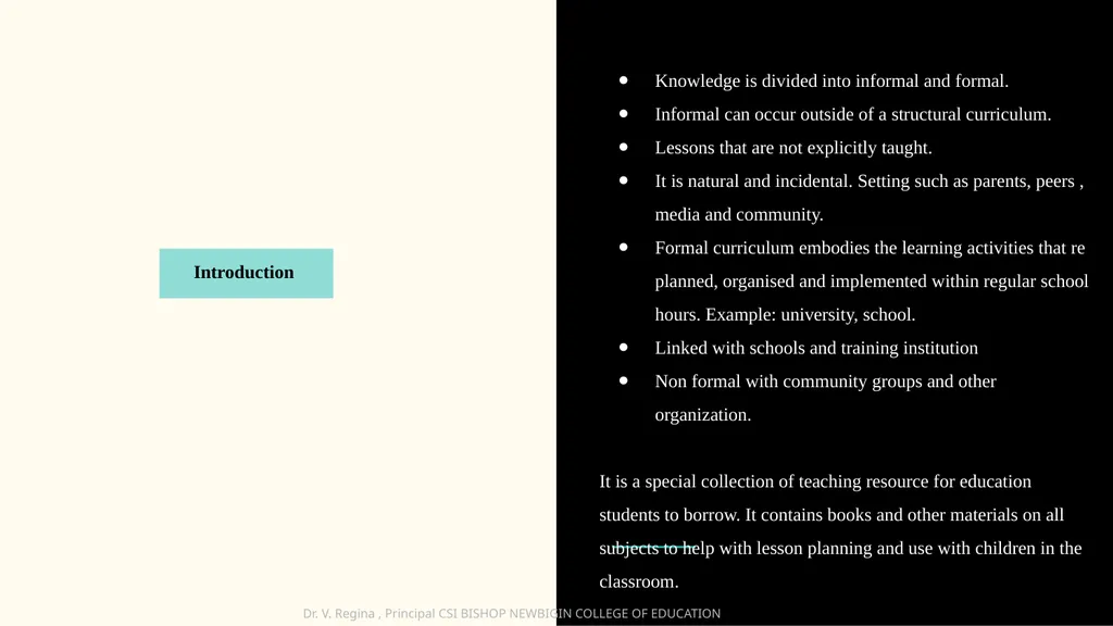 KNOWLEDGE AND CURRICULUM Unit VIII- Resource and - slide 6 of 21