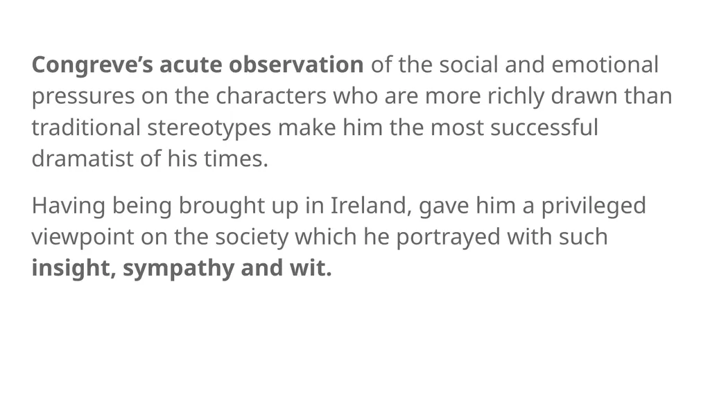 William Congreve An Introduction Introduction - slide 10 of 10