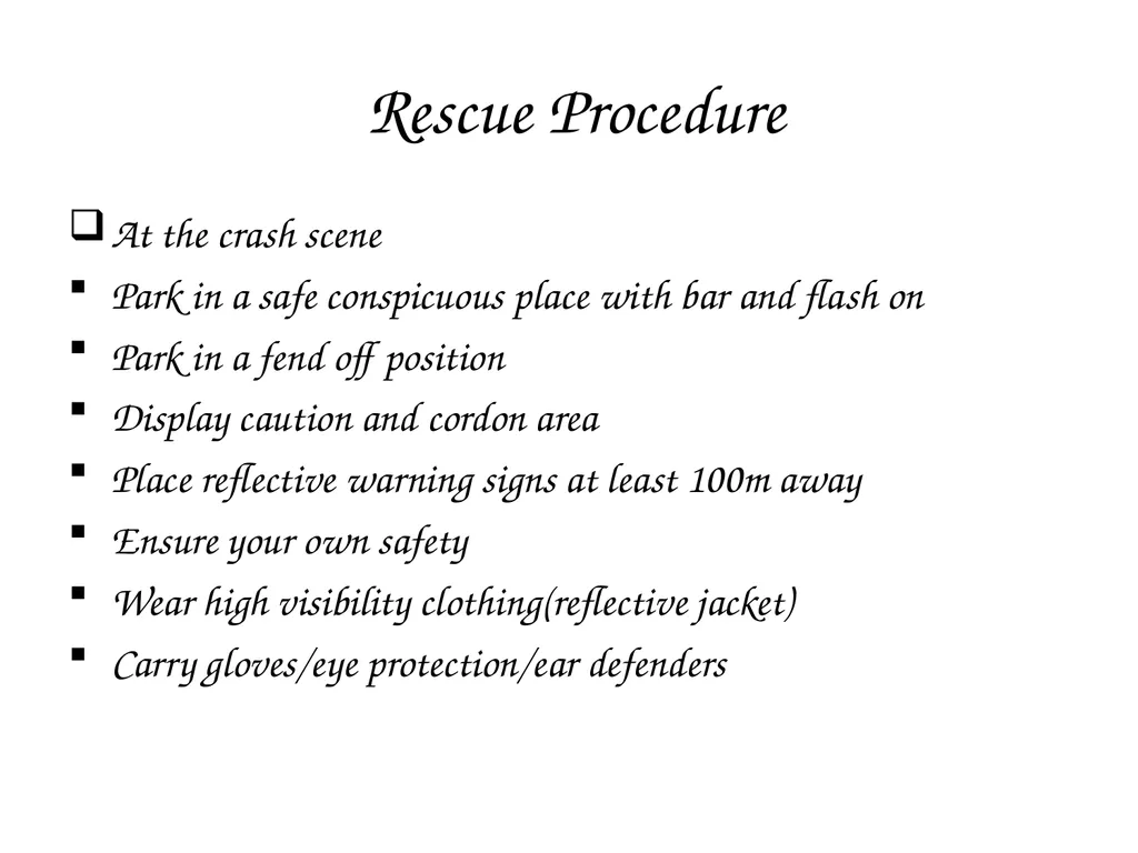 CRASH SCENE MANAGEMENT AND CASUALTY EVACUATION - slide 11 of 54