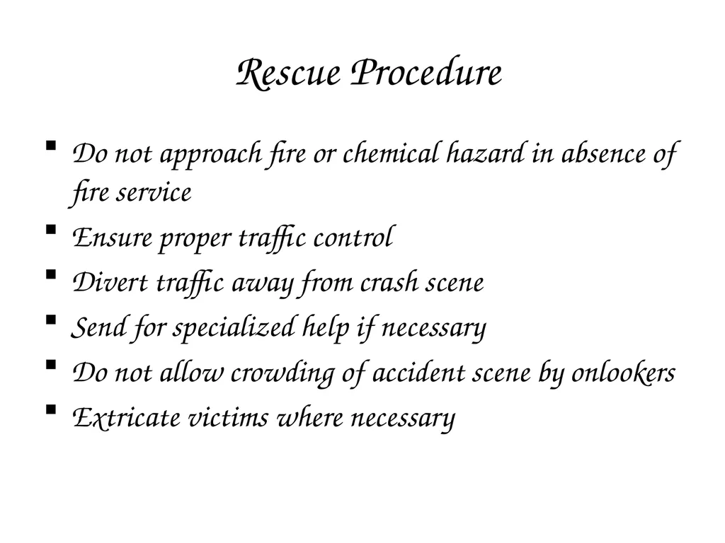CRASH SCENE MANAGEMENT AND CASUALTY EVACUATION - slide 12 of 54