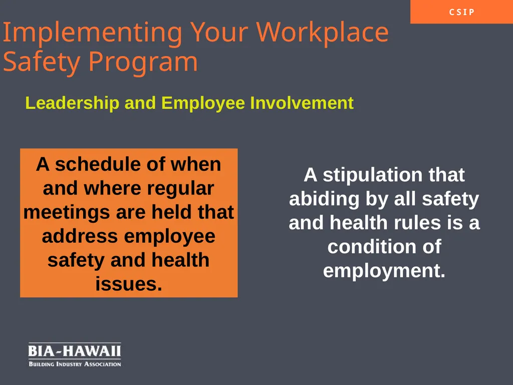 Workplace Safety & Employee Engagement Overview - slide 24 of 33