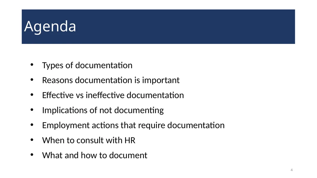 Documenting Employment Actions WELCOME! 2 - slide 4 of 28