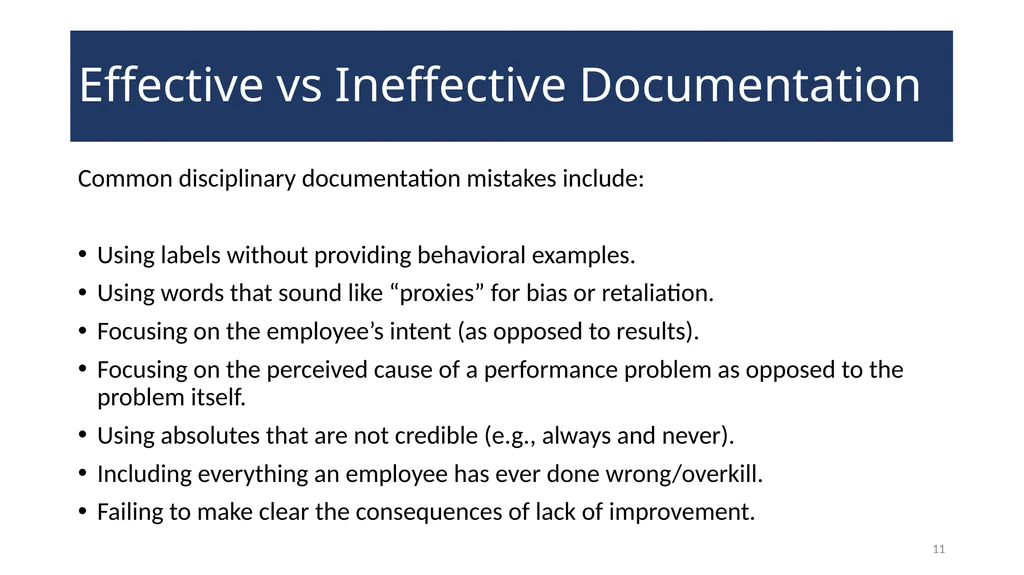 Documenting Employment Actions WELCOME! 2 - slide 11 of 28