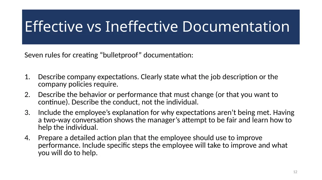 Documenting Employment Actions WELCOME! 2 - slide 12 of 28