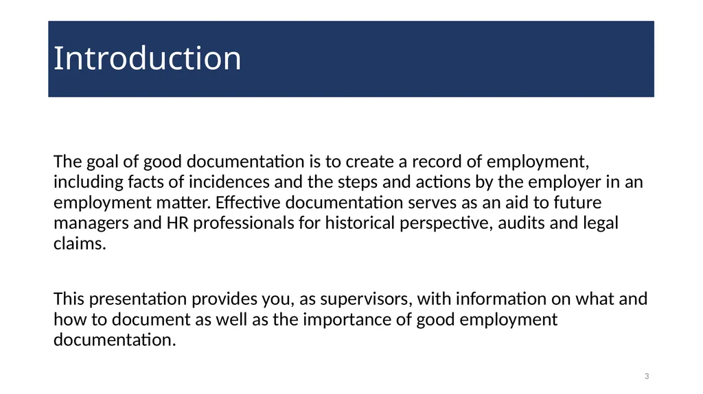 Documenting Employment Actions WELCOME! 2 - slide 3 of 28