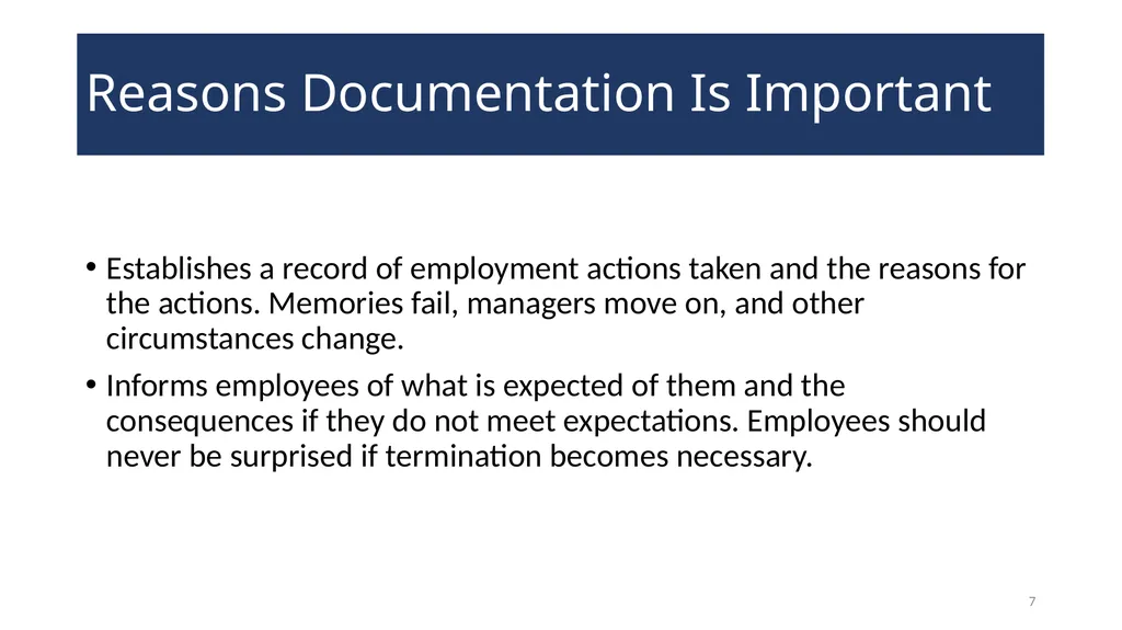 Documenting Employment Actions WELCOME! 2 - slide 7 of 28