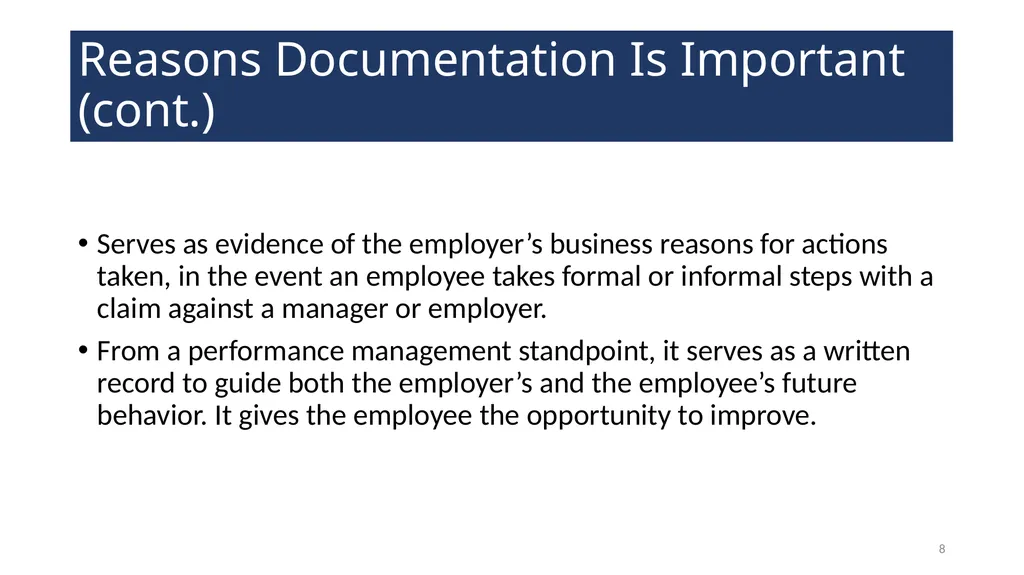 Documenting Employment Actions WELCOME! 2 - slide 8 of 28