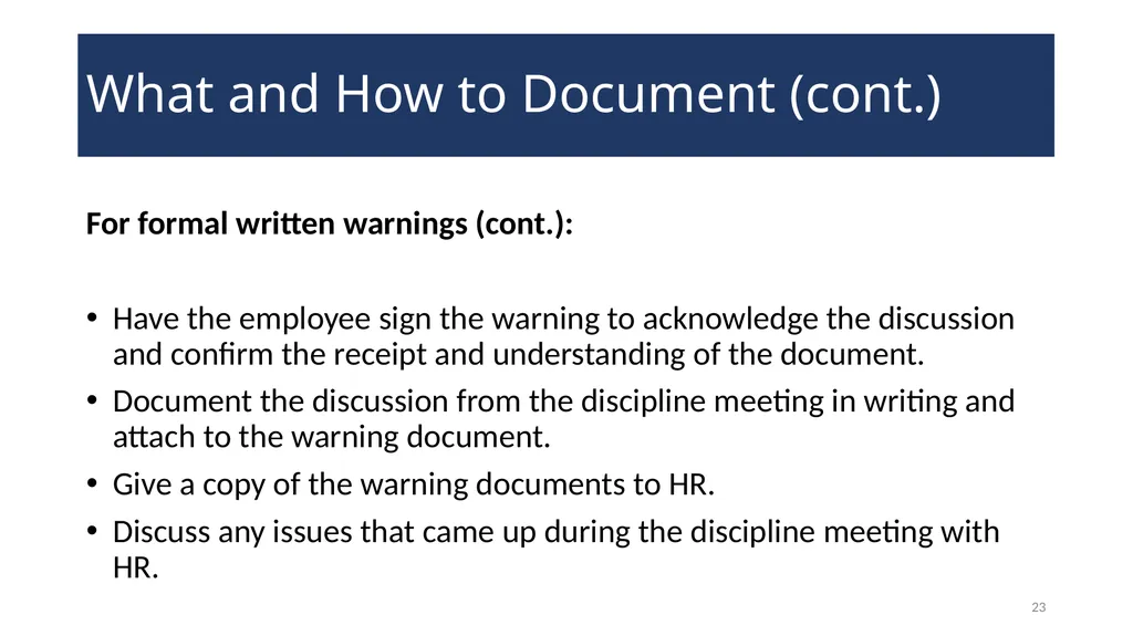 Documenting Employment Actions WELCOME! 2 - slide 23 of 28