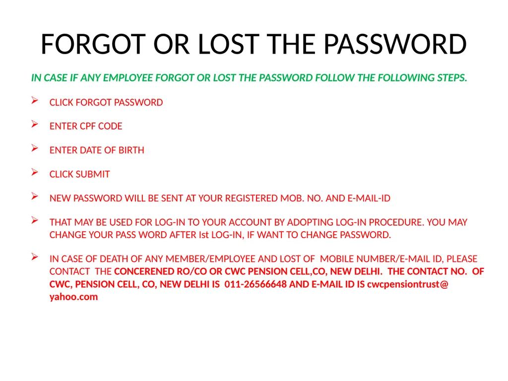 EMPLOYEE USER MANUAL EMPLOYEE REGISTRATION AND - slide 3 of 8