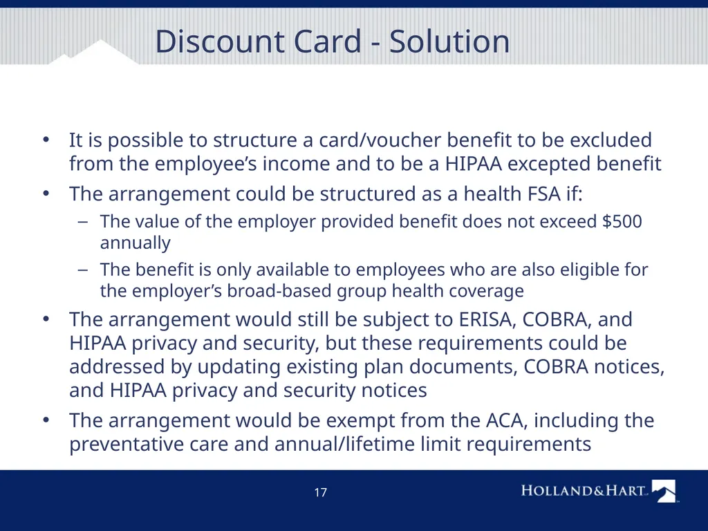 Employee Discounts and Other Unique Employee - slide 17 of 28