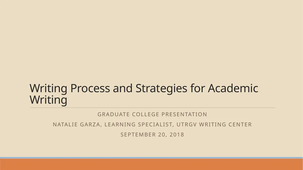 Writing Process and Strategies for Academic - slide 1 of 19
