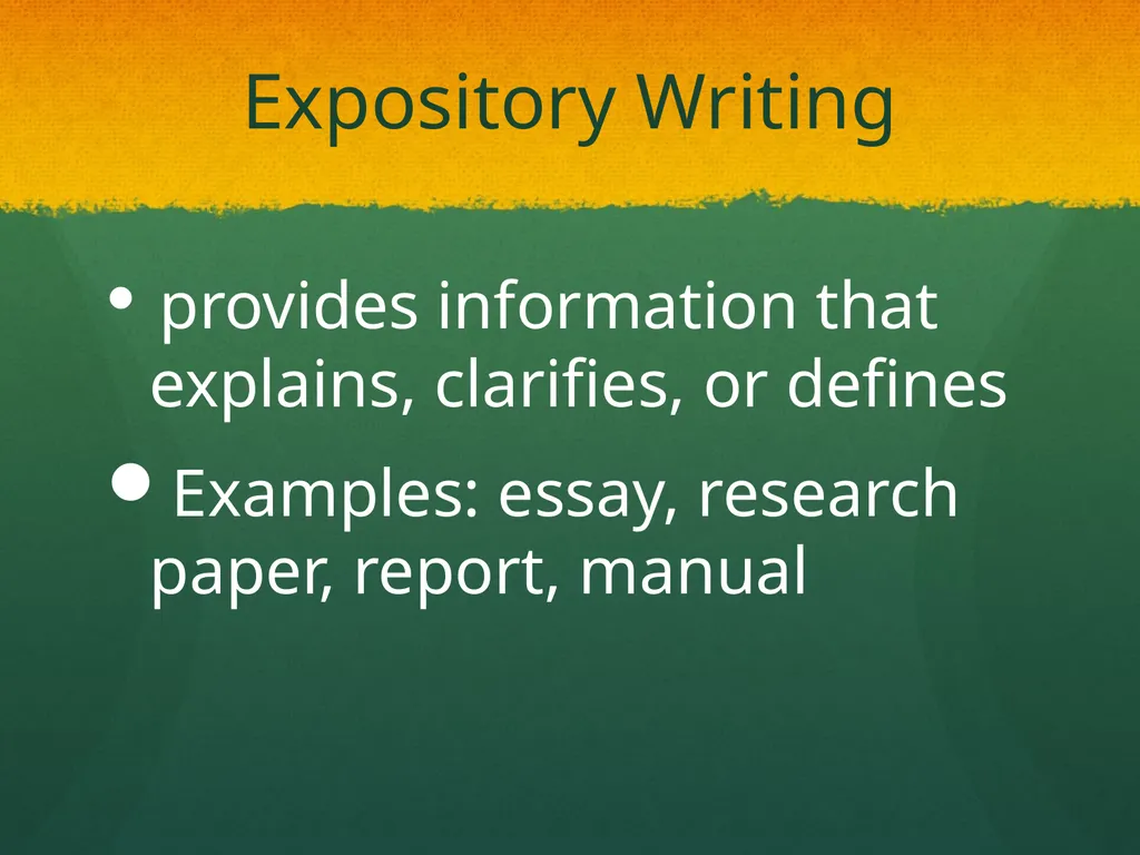 Types of Writing So, what do I write? People write - slide 6 of 9