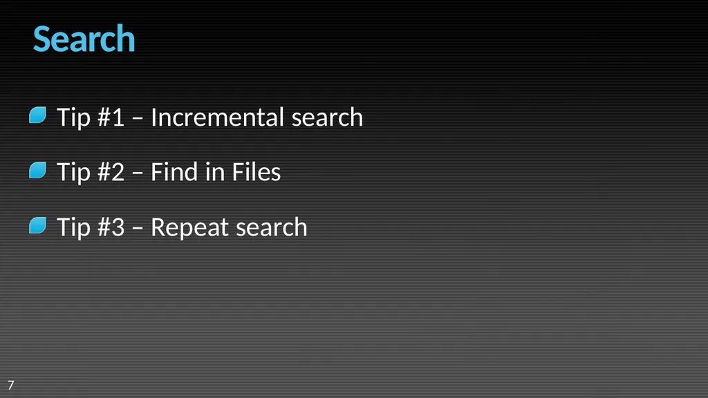 Visual Studio 2008 IDE Tips and Tricks Sara Ford - slide 7 of 21