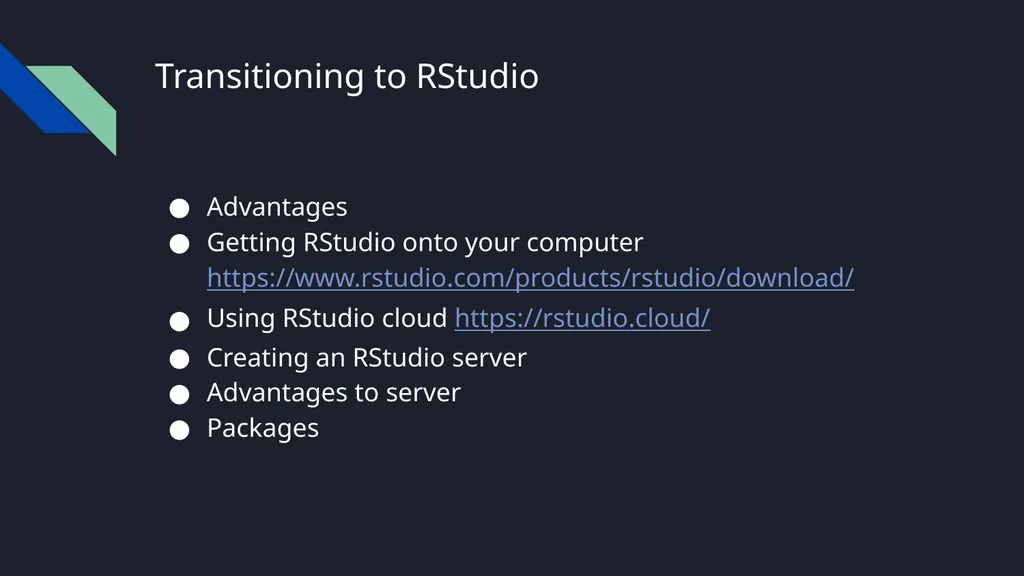 Implementing R in your Intro Statistics Course - slide 5 of 9