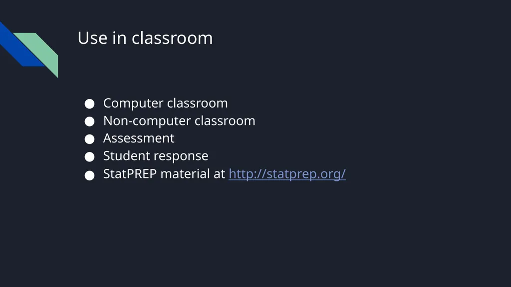 Implementing R in your Intro Statistics Course - slide 8 of 9
