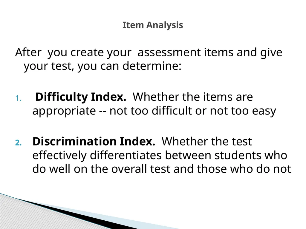 ITEM ANALYSIS By Dr. Arthur Joseph At the end of - slide 3 of 20