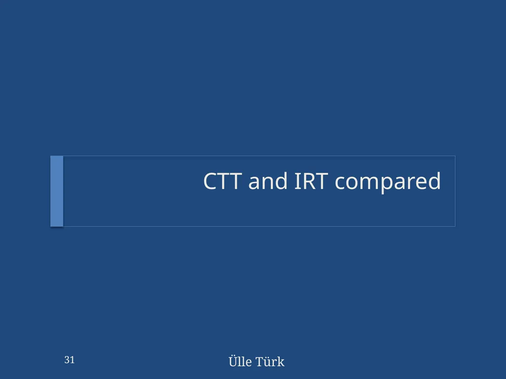 To IRT or not to IRT: how to decide STANAG - slide 31 of 38