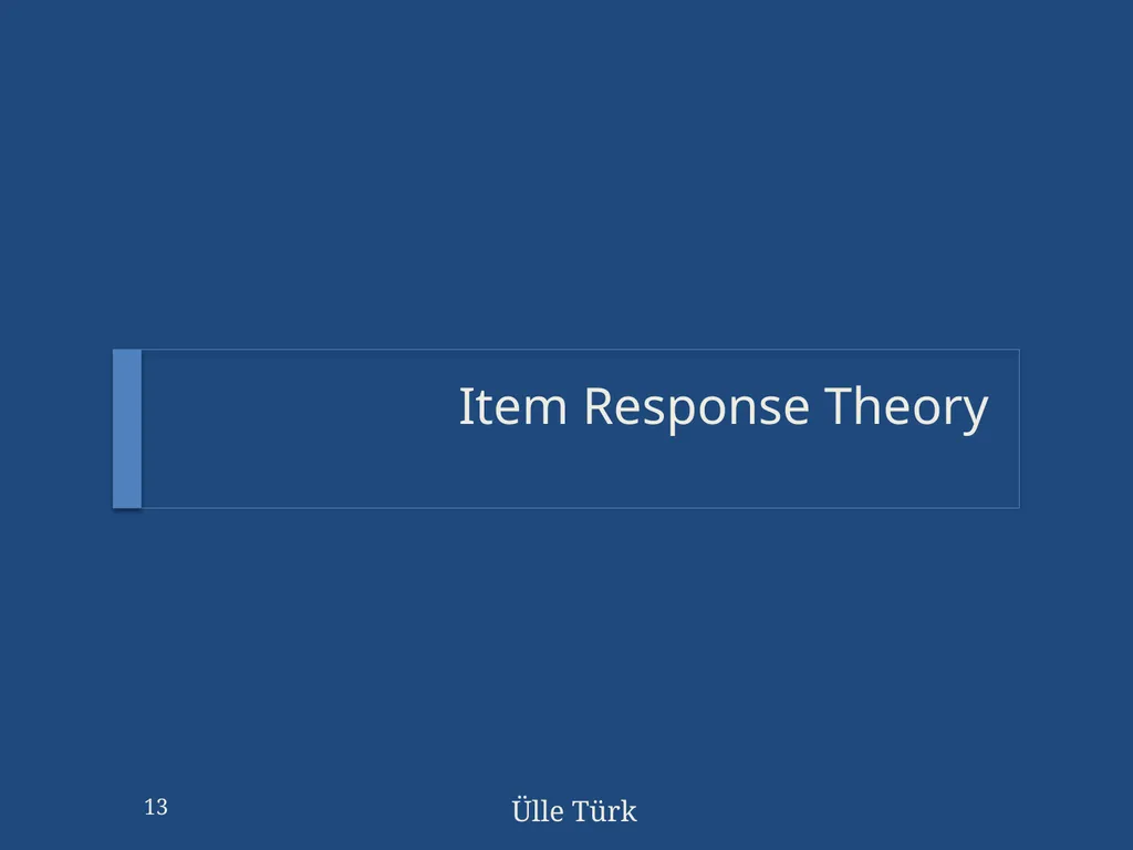 To IRT or not to IRT: how to decide STANAG - slide 13 of 38