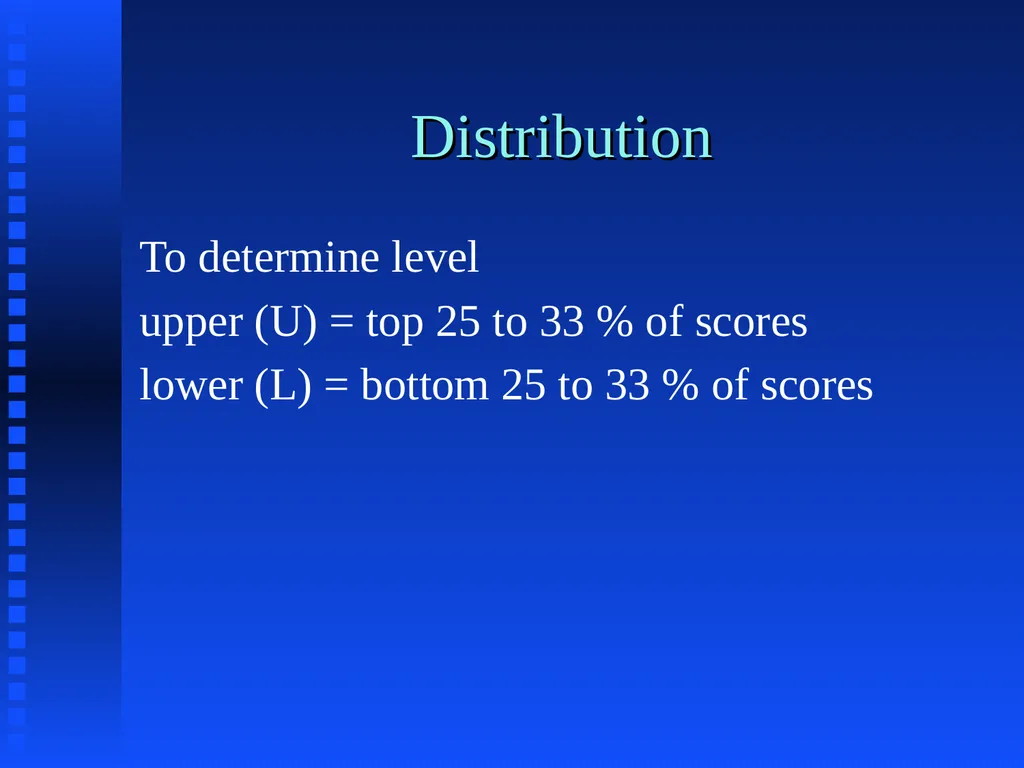 Item Analysis What makes a question good??? Answer - slide 11 of 16