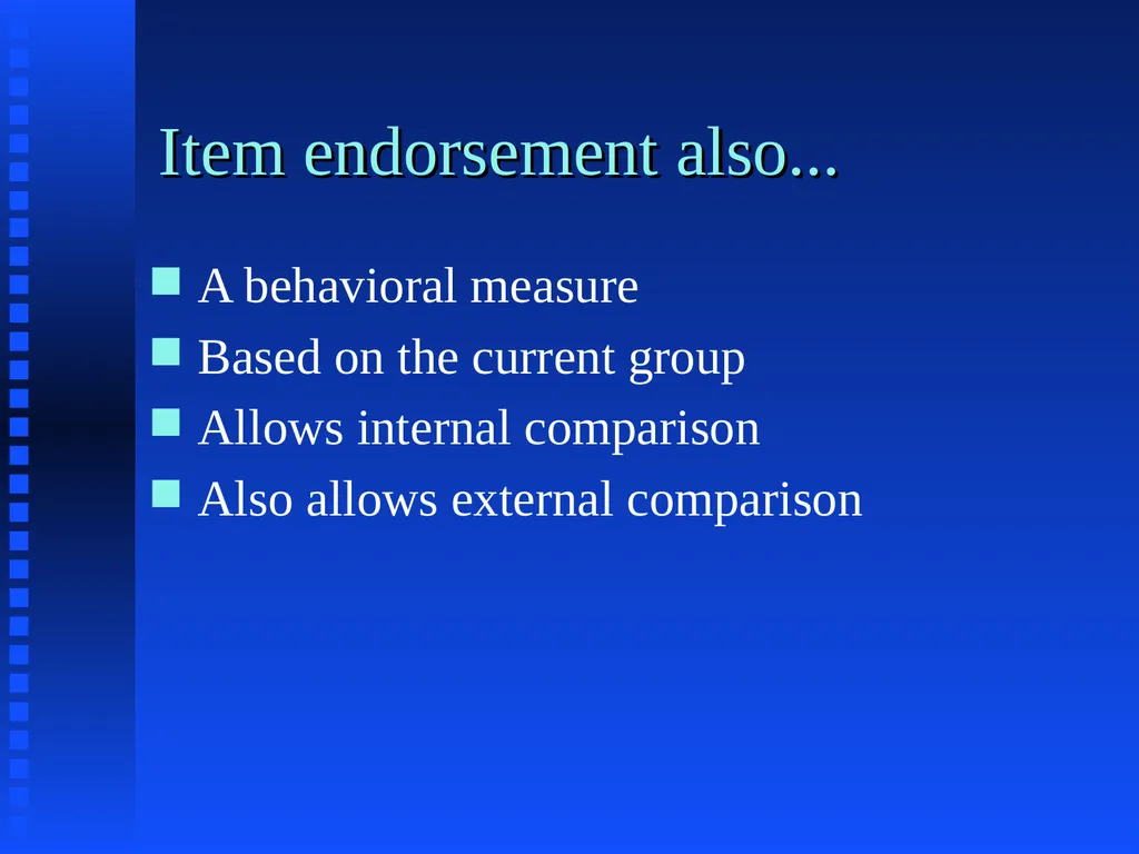 Item Analysis What makes a question good??? Answer - slide 9 of 16