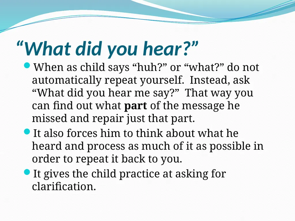 Auditory-Verbal Therapy Shelley Chesney, M.S., - slide 40 of 53