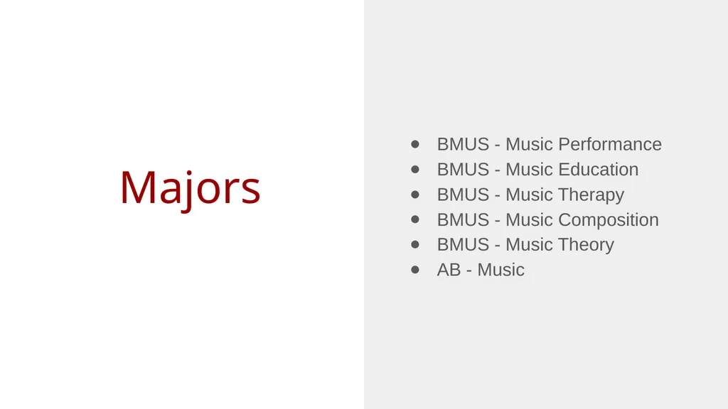 Welcome! Orientation 2024 Majors BMUS - Music - slide 2 of 15