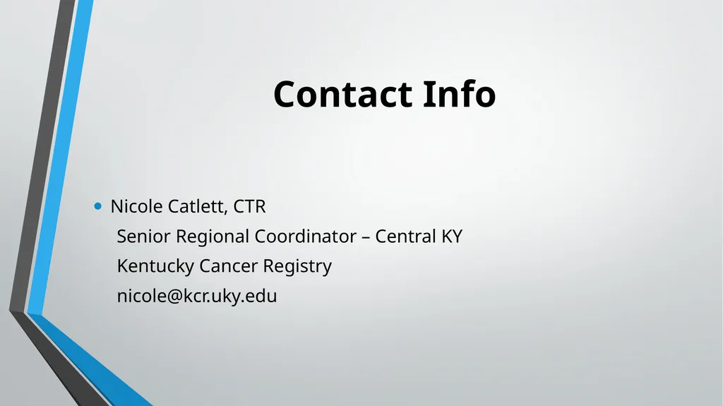 Directly Coded Summary Stage Nicole Catlett, CTR - slide 39 of 41