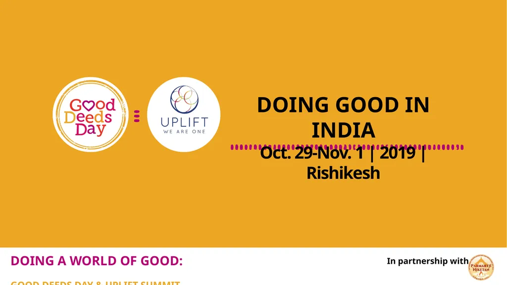 DOING A WORLD OF GOOD: GOOD DEEDS DAY & UPLIFT - slide 1 of 5
