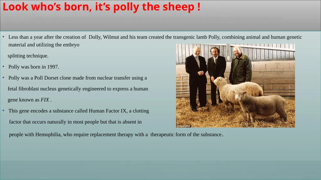 DOLLY AND POLLY CLONING PARTICIPATING STUDENTS – - slide 11 of 17