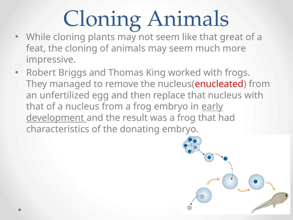 Cloning 6.7 Cloning Cloning is the process of - slide 4 of 9