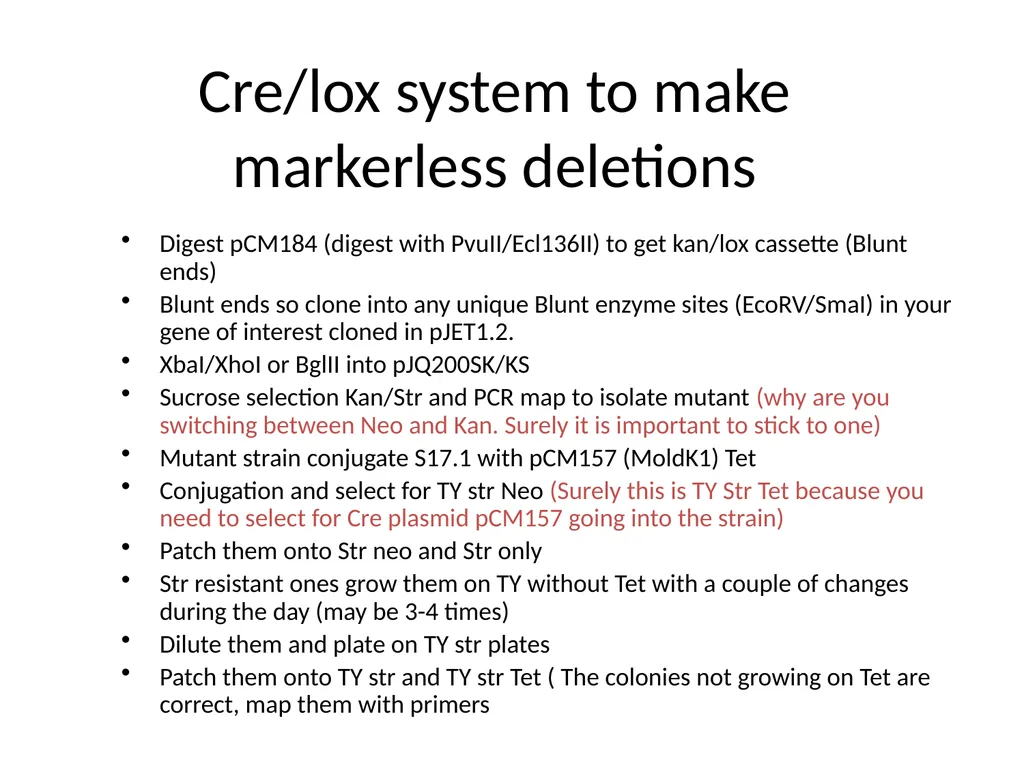 Cloning strategies in Rhizobium An overview KK PCR - slide 9 of 16