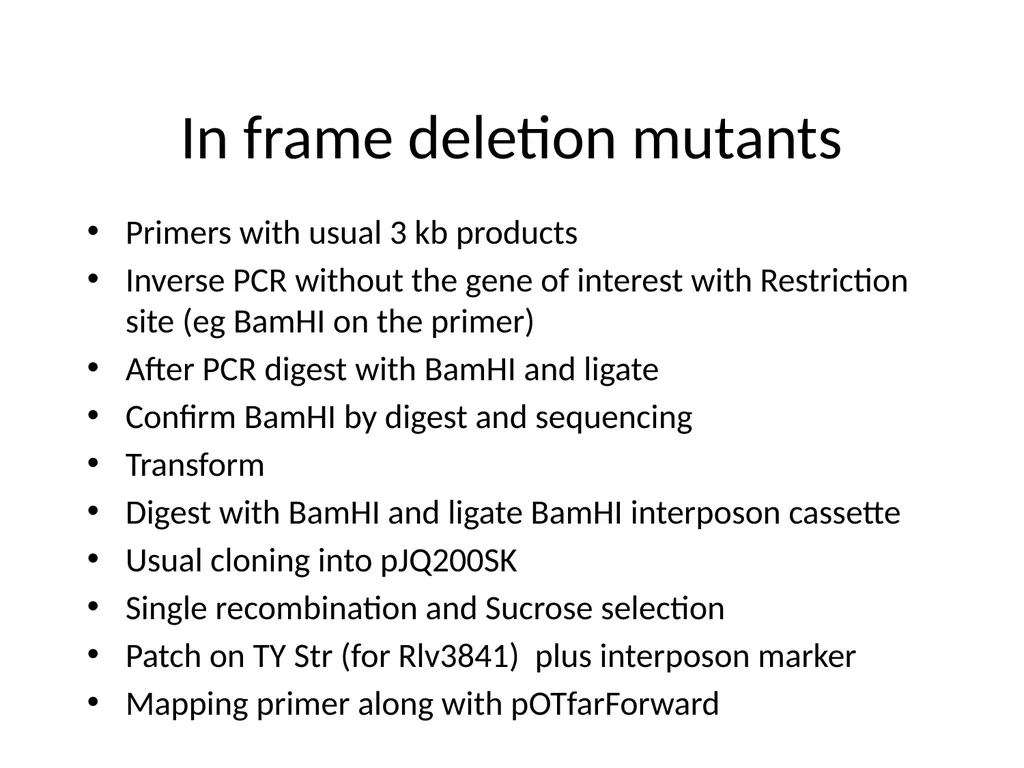 Cloning strategies in Rhizobium An overview KK PCR - slide 6 of 16