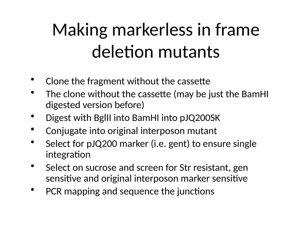 Cloning strategies in Rhizobium An overview KK PCR - slide 7 of 16