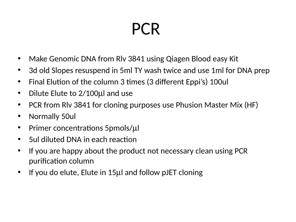 Cloning strategies in Rhizobium An overview KK PCR - slide 2 of 16