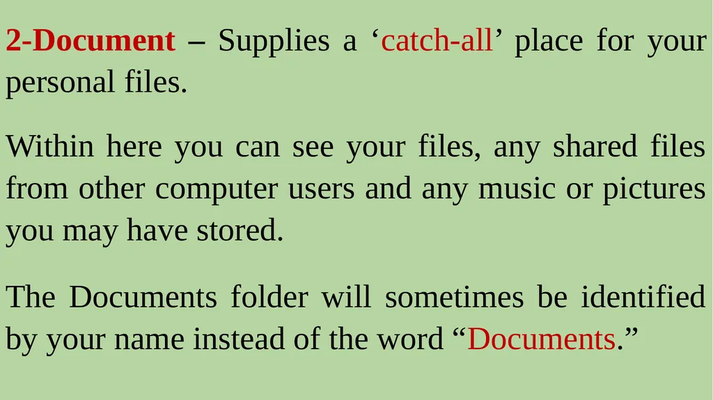 7-3-1 Desktop Icons The Desktop is where you’ll - slide 3 of 9