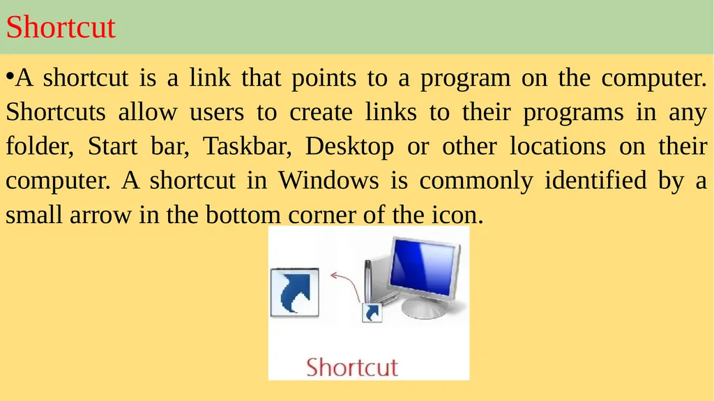 7-3-1 Desktop Icons The Desktop is where you’ll - slide 9 of 9