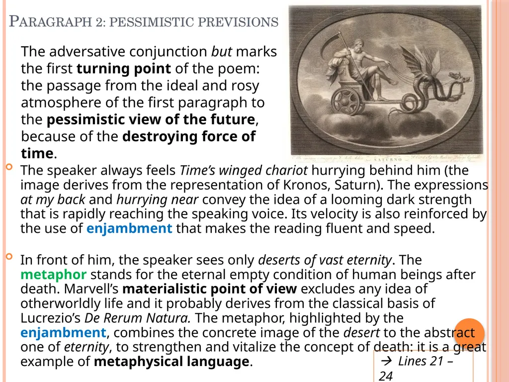 TO HIS COY MISTRESS BY Andrew marvell Table of - slide 14 of 22