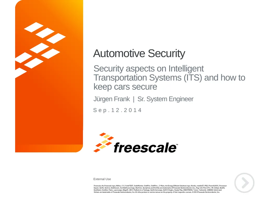 Automotive Security Security aspects on - slide 1 of 25