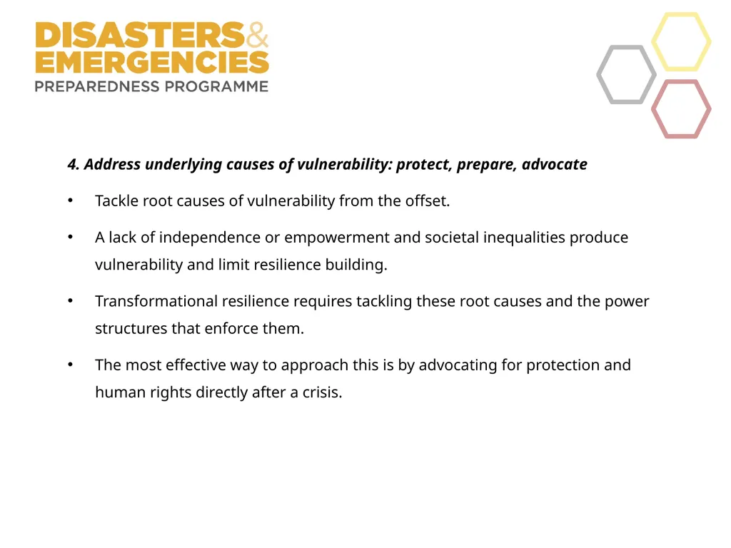 START DEPP: Linking Preparedness Response and - slide 8 of 10