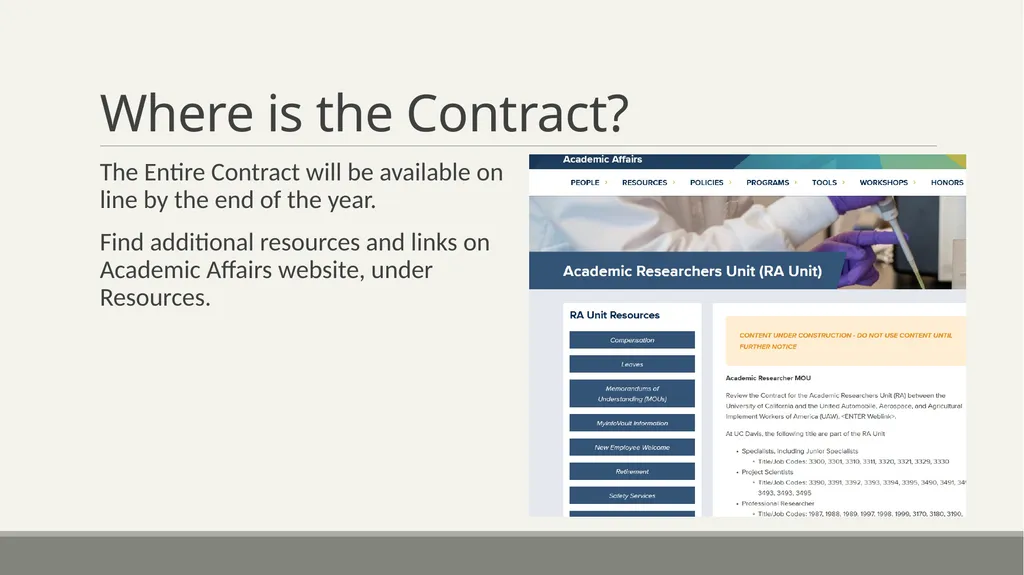 Academic Researcher Unit New Contract Training - slide 43 of 44
