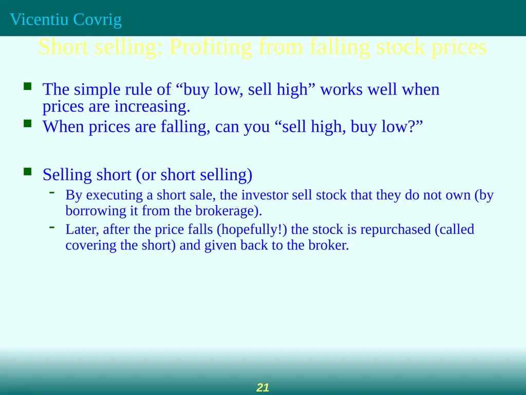 Securities Markets The Role of Financial Markets - slide 21 of 21