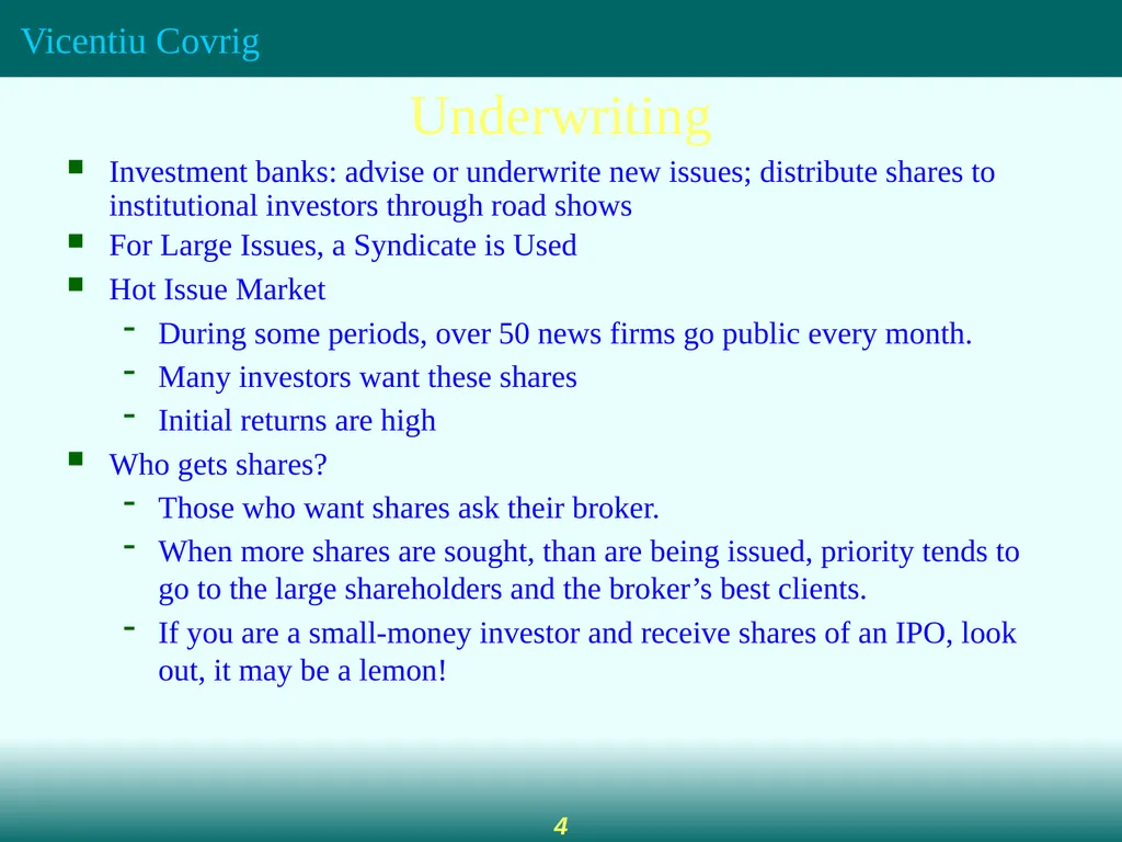 Securities Markets The Role of Financial Markets - slide 4 of 21