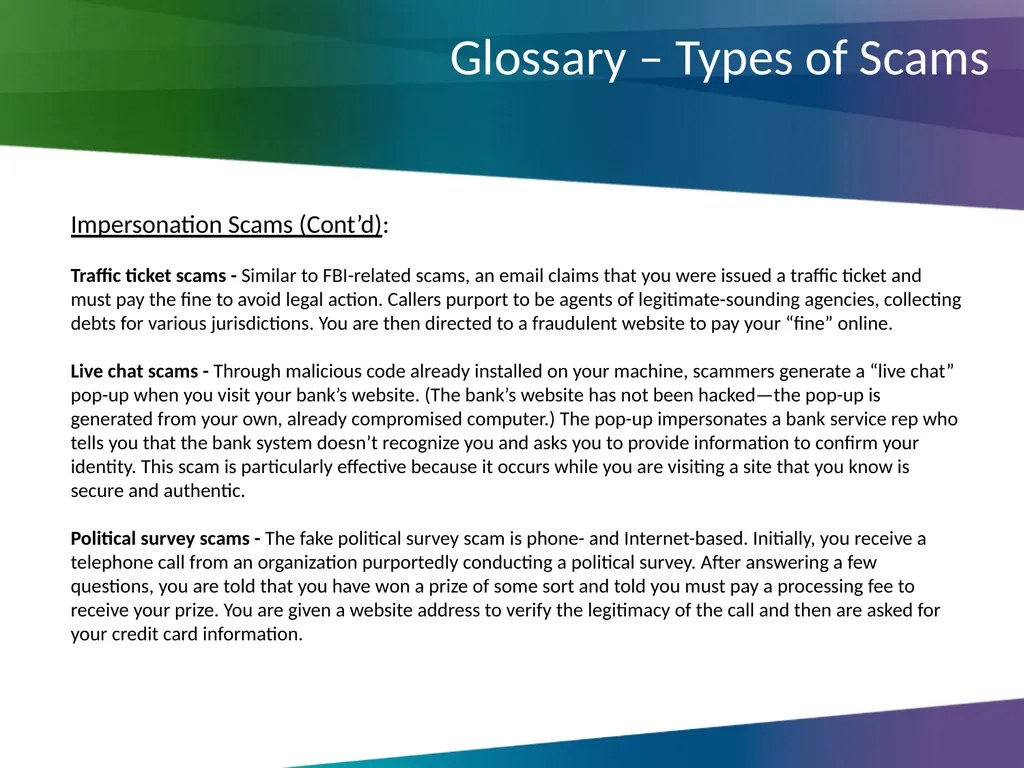 Online Fraud & Scams Survey Ian Brackenbury Thomas - slide 26 of 30